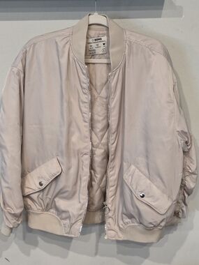 Ci Sono Pale Blush Tan Bomber Jacket